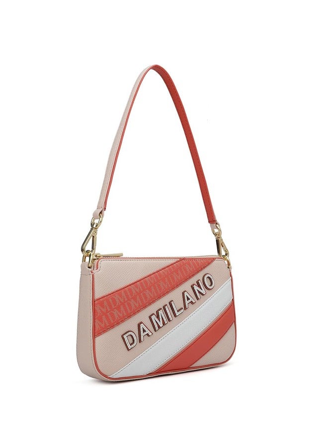 Da Milano Women's Leather Shoulder Bag - Pink - Image 2